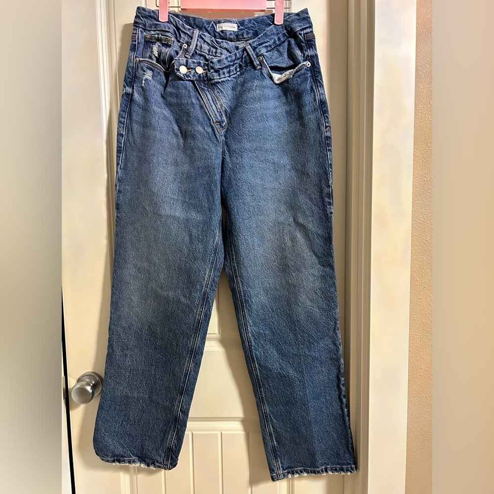 Good American Blue Baggy Boyfriend Jeans